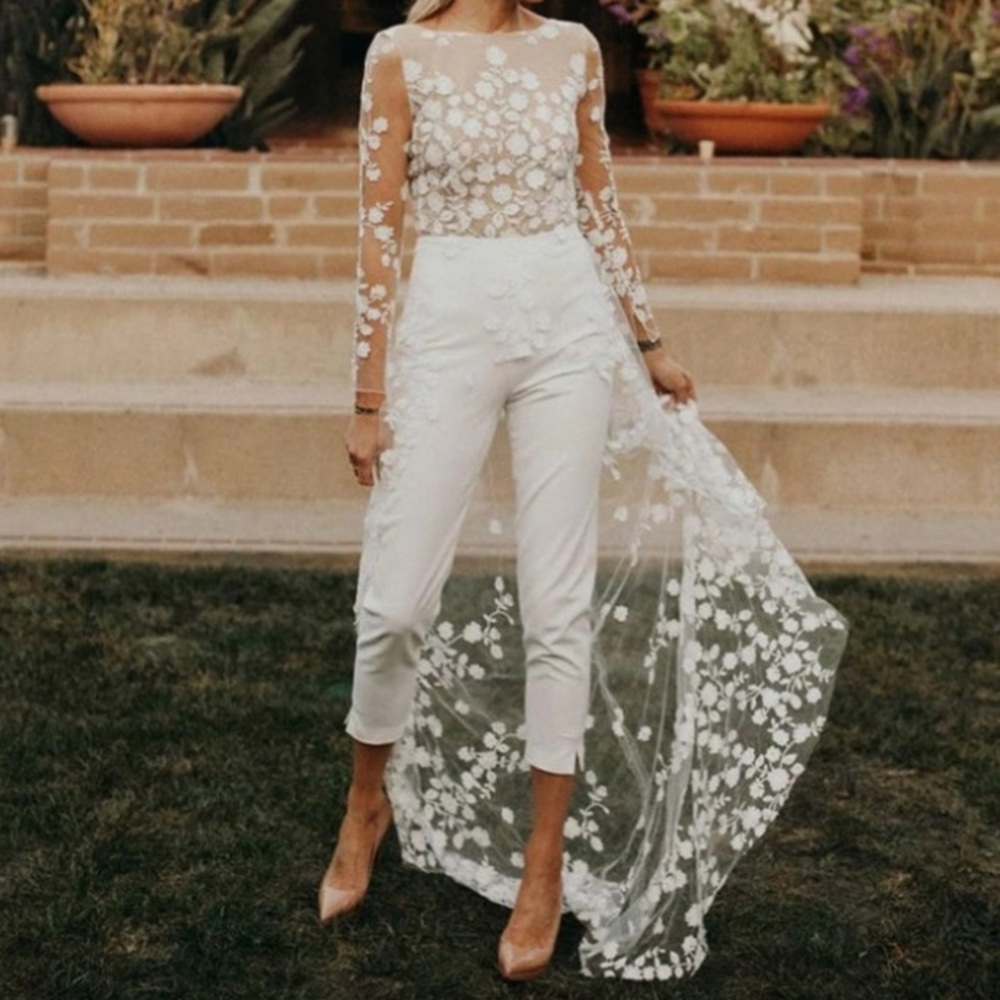 nwt lace bridal jumpsuit
